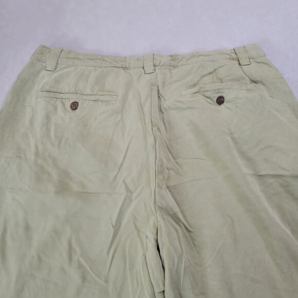 Tommy Bahama Mens 100% Silk Dress Pants Size 40 Tan Flat Front Tropical Weight - Picture 6 of 12